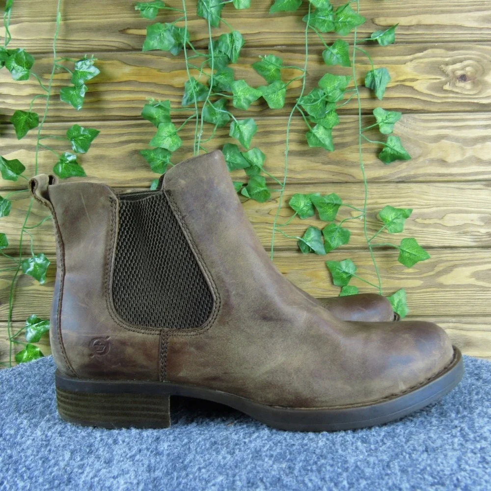 Born Brown Leather Ankle Boots - Picture 3 of 8